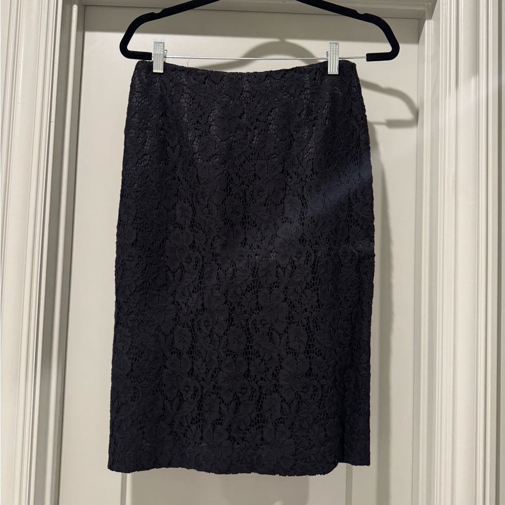 Max Mara Studio Black Lace Midi Skirt